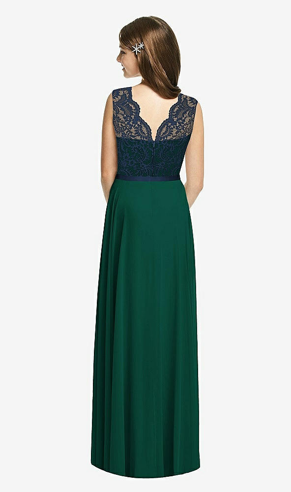 Back View - Hunter Green & Midnight Navy Dessy Collection Junior Bridesmaid Dress JR542