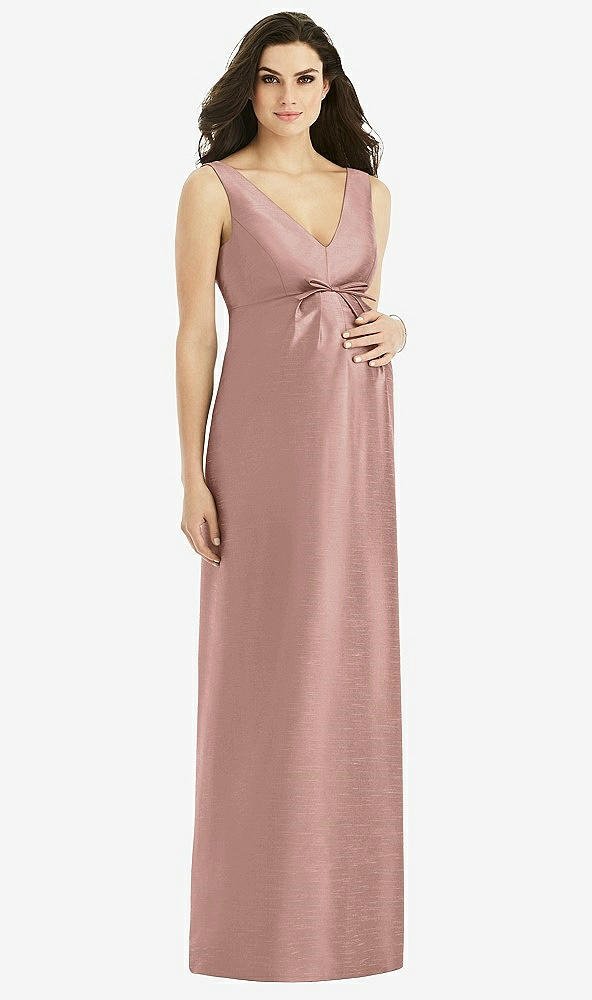 Front View - Neu Nude Sleeveless Satin Twill Maternity Dress