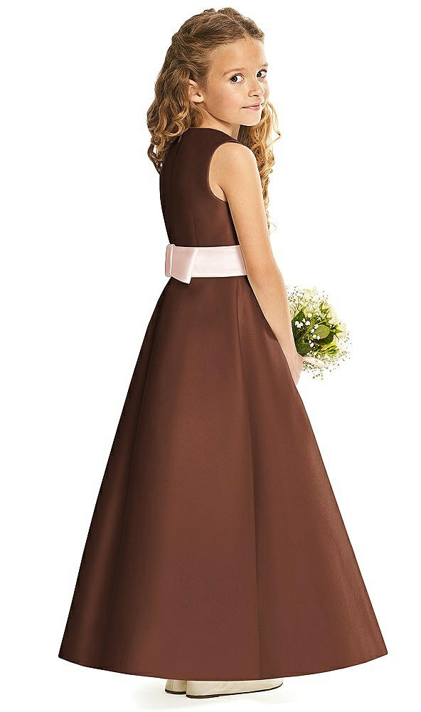 Back View - Cognac & Blush Flower Girl Dress FL4062