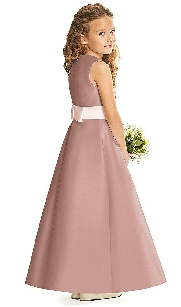 Back View - Neu Nude & Blush Flower Girl Dress FL4062