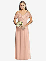 Front View Thumbnail - Pale Peach Dessy Collection Junior Bridesmaid Dress JR548