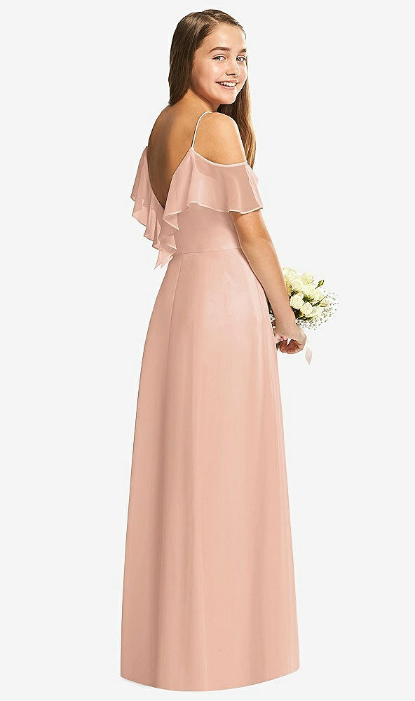 Back View - Pale Peach Dessy Collection Junior Bridesmaid Dress JR548