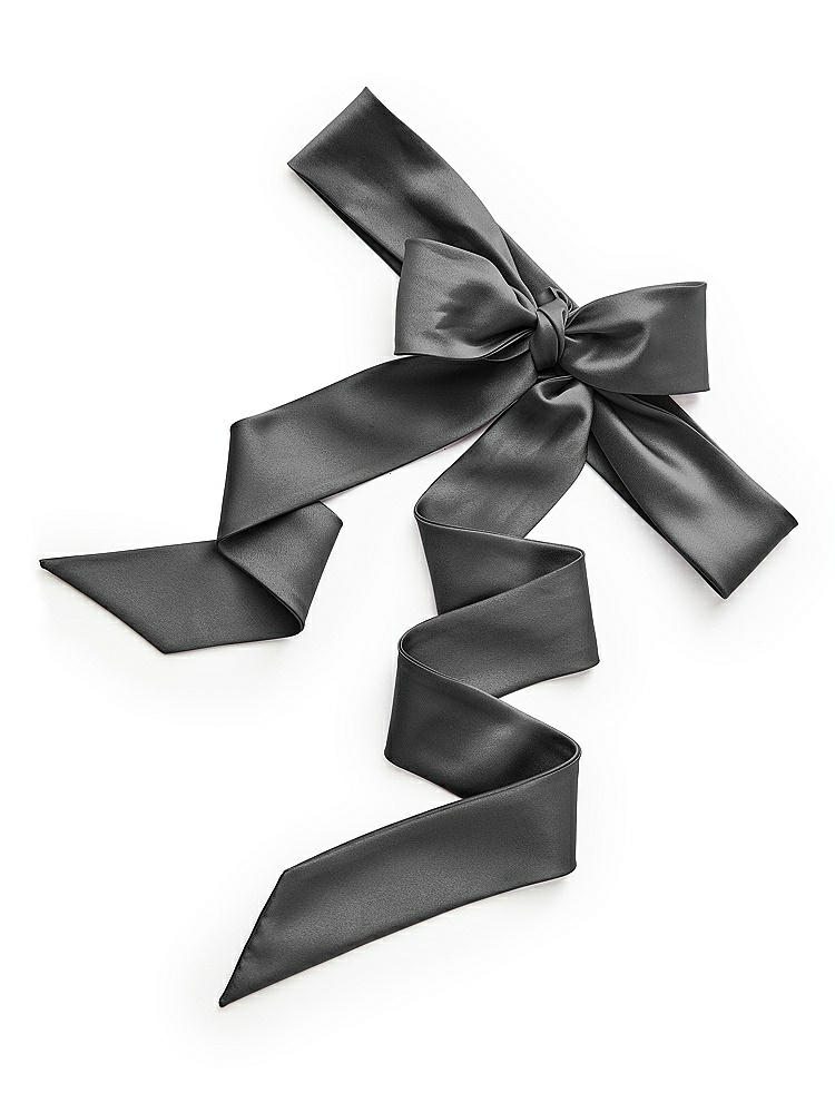 Back View - Gunmetal Satin Twill Flower Girl Sash