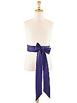 Front View Thumbnail - Grape Satin Twill Flower Girl Sash