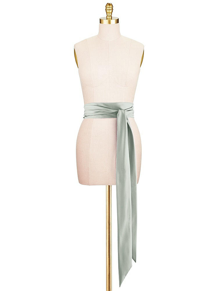 Front View - Willow Green Satin Twill Wedding Sash