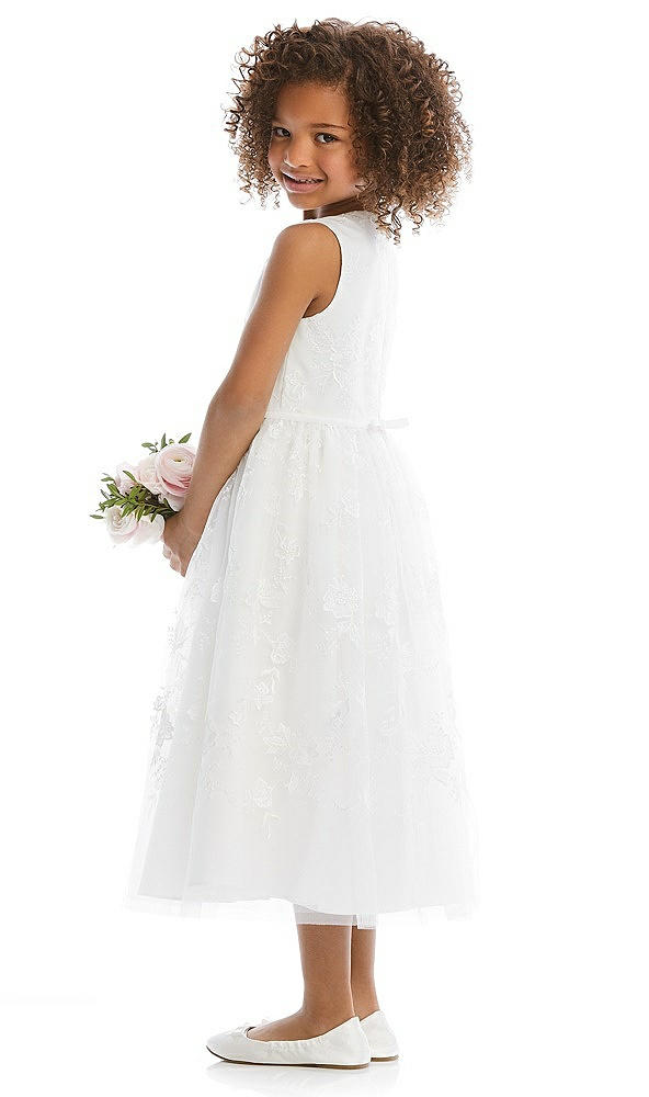 Back View - Ivory Flower Girl Dress FL4065