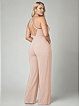 Alt View 2 Thumbnail - Cameo V-Neck Backless Pleated Front Jumpsuit