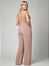 Alt View 2 Thumbnail - Neu Nude V-Neck Backless Pleated Front Jumpsuit