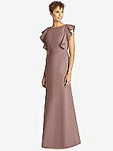 Front View Thumbnail - Sienna Ruffle Cap Sleeve Open-back Trumpet Gown