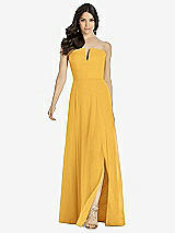 Front View Thumbnail - NYC Yellow Strapless Notch Chiffon Maxi Dress