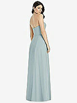 Rear View Thumbnail - Morning Sky Strapless Notch Chiffon Maxi Dress