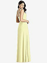 Rear View Thumbnail - Butter Yellow Tie-Shoulder Chiffon Maxi Dress with Front Slit