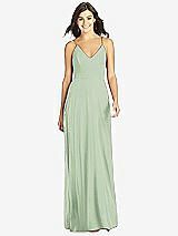 Front View Thumbnail - Celadon Criss Cross Back A-Line Maxi Dress