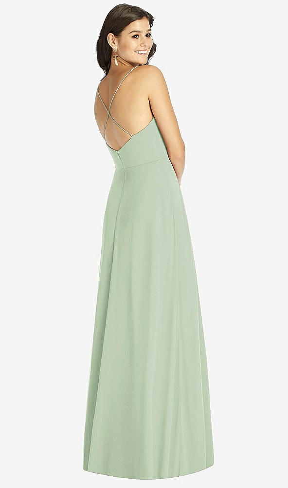 Back View - Celadon Criss Cross Back A-Line Maxi Dress