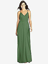 Front View Thumbnail - Vineyard Green Criss Cross Back A-Line Maxi Dress