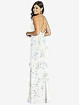 Rear View Thumbnail - Bleu Garden Criss Cross Back Mermaid Wrap Dress