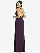 Rear View Thumbnail - Aubergine Criss Cross Back Mermaid Wrap Dress