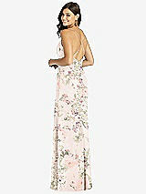 Rear View Thumbnail - Blush Garden Criss Cross Back Mermaid Wrap Dress