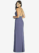 Rear View Thumbnail - French Blue Criss Cross Back Mermaid Wrap Dress