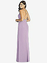 Rear View Thumbnail - Pale Purple Criss Cross Back Mermaid Wrap Dress