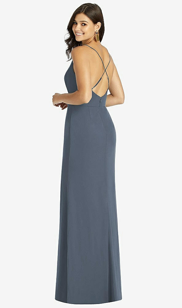 Back View - Silverstone Criss Cross Back Mermaid Wrap Dress