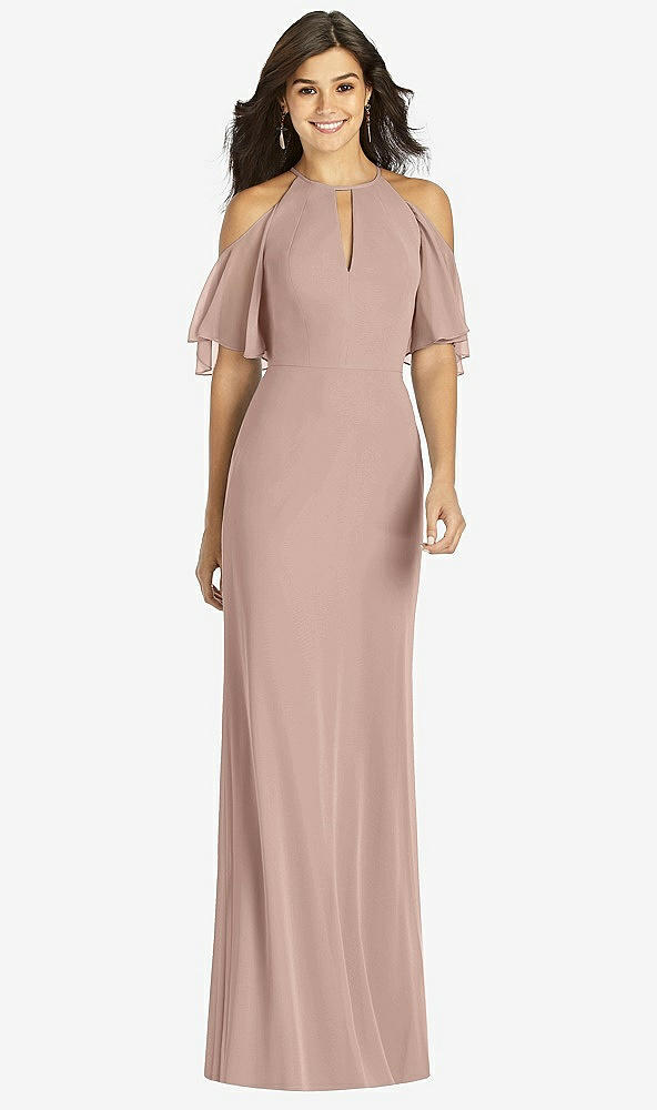 Front View - Neu Nude Ruffle Cold-Shoulder Mermaid Maxi Dress