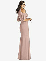 Rear View Thumbnail - Neu Nude Ruffle Cold-Shoulder Mermaid Maxi Dress