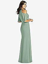 Rear View Thumbnail - Seagrass Ruffle Cold-Shoulder Mermaid Maxi Dress