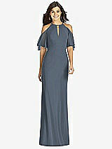 Front View Thumbnail - Silverstone Ruffle Cold-Shoulder Mermaid Maxi Dress