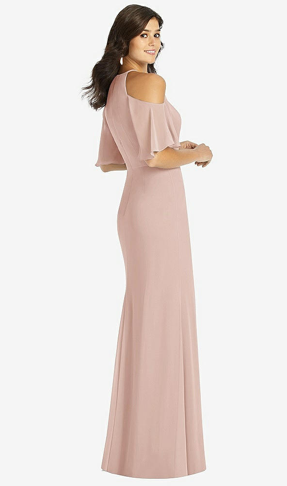 Back View - Toasted Sugar Ruffle Cold-Shoulder Mermaid Maxi Dress