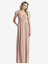 Front View Thumbnail - Neu Nude Sleeveless Pleated Skirt Maxi Dress with Pockets