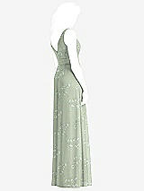 Rear View Thumbnail - Vintage Primrose Sage Sleeveless Pleated Skirt Maxi Dress with Pockets