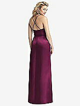 Rear View Thumbnail - Ruby Pleated Skirt Satin Maxi Dress with Pockets