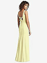 Front View Thumbnail - Butter Yellow Sleeveless Tie Back Chiffon Trumpet Gown