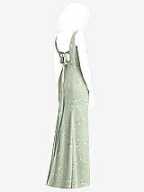 Front View Thumbnail - Vintage Primrose Sage Sleeveless Tie Back Chiffon Trumpet Gown