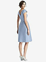 Rear View Thumbnail - Cloudy Cap Sleeve Pleated Cocktail Dress with Pockets