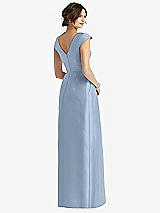 Rear View Thumbnail - Cloudy Cap Sleeve Pleated Skirt Dress with Pockets