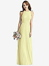 Front View Thumbnail - Butter Yellow Sleeveless Halter Chiffon Maxi Dress