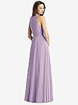 Rear View Thumbnail - Pale Purple Sleeveless Halter Chiffon Maxi Dress