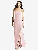 Alt View 2 Thumbnail - Ballet Pink Tie-Back Cutout Trumpet Gown with Front Slit