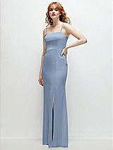 Rear View Thumbnail - Cloudy Tie-Back Cutout Trumpet Gown with Front Slit