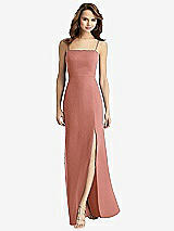 Alt View 2 Thumbnail - Desert Rose Tie-Back Cutout Trumpet Gown with Front Slit