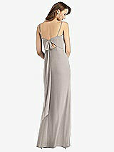 Alt View 3 Thumbnail - Taupe Tie-Back Cutout Trumpet Gown with Front Slit