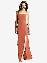 Alt View 2 Thumbnail - Terracotta Copper Tie-Back Cutout Trumpet Gown with Front Slit