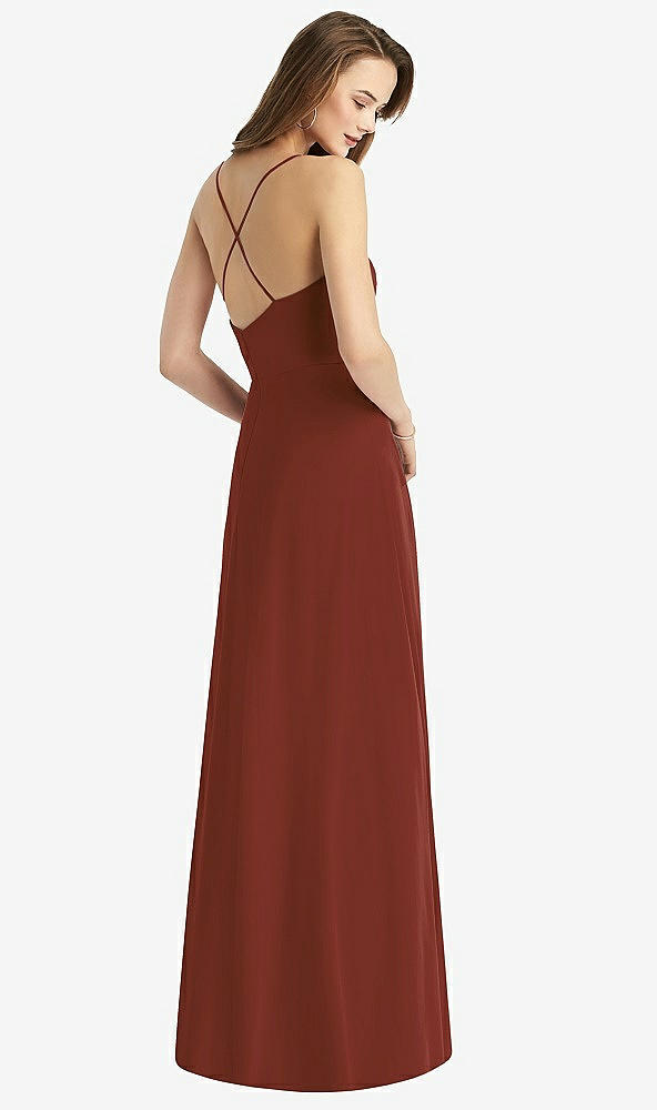 Back View - Auburn Moon Cowl Neck Criss Cross Back Maxi Dress