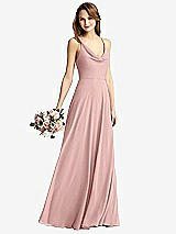 Front View Thumbnail - Rose - PANTONE Rose Quartz Cowl Neck Criss Cross Back Maxi Dress