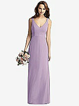 Front View Thumbnail - Pale Purple Sleeveless V-Back Long Trumpet Gown