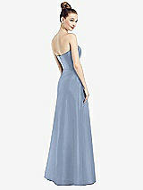 Rear View Thumbnail - Cloudy Strapless Notch Satin Gown with Pockets