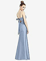 Front View Thumbnail - Cloudy Open-Back Bow Tie Satin Trumpet Gown