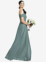 Alt View 1 Thumbnail - Icelandic Cold-Shoulder V-Back Chiffon Maxi Dress